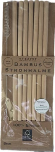 7 pajitas de bambú con cepillo sostenible naturaleza pajita reutilizable #E55 - Imagen 1 de 1