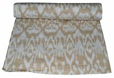 5 Meter Hand Block Ikat Print Handmade Indian Brown Jaipuri Craft Fabric