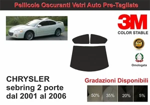pellicola oscurante vetri chrysler sebring 2p dal 2001-2006 kit posteriore - Imagen 1 de 1