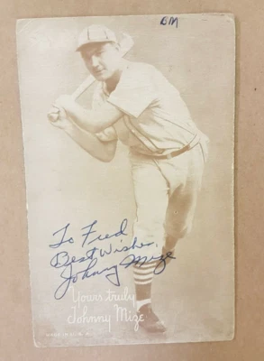 Tarjeta fotográfica autografiada Johnny Mize firmada DEPORTES béisbol Foto 1 de 4