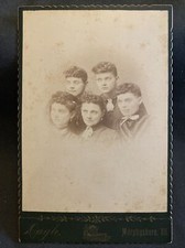 1880s Antique Cabinet Card Photo THE 5 BAIN SISTERS Murphysboro Illinois