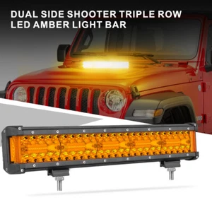 15inch Amber LED Work Light Bar Spot Flood Combo Offroad Driving Fog Offroad ATV - Picture 1 of 14