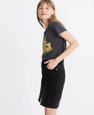 NEW Madewell Stretch Denim Pegged Skirt Lunar Wash Size 27 Above Knee Cutout - Изображение 1 из 4