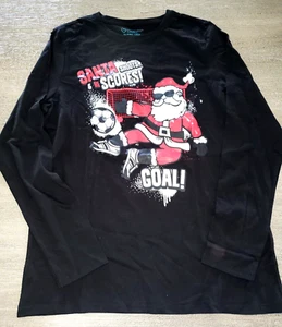 boys NEW NWT CHRISTMAS SANTA SHIRT TOP he shoots scores! size 14/15 yrs CUTE! - Picture 1 of 1
