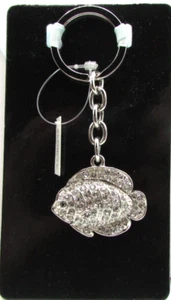 ALEXANDER KALIFANO LAS VEGAS CRYSTAL FISH 4" KEYCHAIN SILVER TONE NWT JB16 - Picture 1 of 4