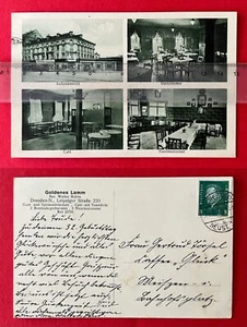 Postal DRESDEN Trachau 1932 posada cordero dorado con vistas interiores (143339 - Imagen 1 de 1