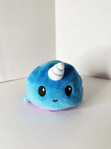 T-Shirt Schildkröte Wende Narwal Stofftier Plüsch Original Flip rosa und blau - Bild 1 von 2