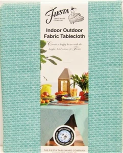 Fiesta Indoor Outdoor Stoff Tischdecke Rattan Geflecht Aqua 60 x 102 - NEU - Bild 1 von 1