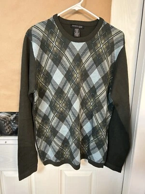 Kenneth Cole Нью-Йорк свитер мужской средний зеленый рукава LS пуловер 50% шерсти - Изображение 1 из 3