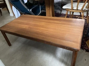 Mid Century Modern Made In Denmark Solid Teak Wood Coffee Table Danish Vintage - Picture 1 of 9