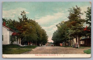 Postal de West Main Street Parishville NY St. Lawrence County Nueva York H9 - Imagen 1 de 2