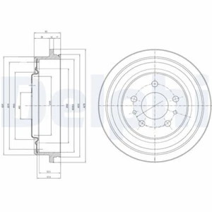 2x DELPHI Bremstrommel Trommeln Trommelbremse Hinten BF425 - Bild 1 von 1