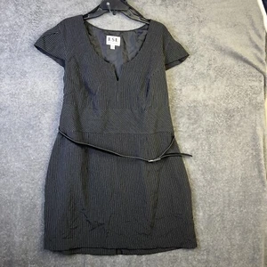 KSL Karin Stevens Women’s Dress Gray Size 20W Sheath With Belt Casual Striped - Picture 1 of 11