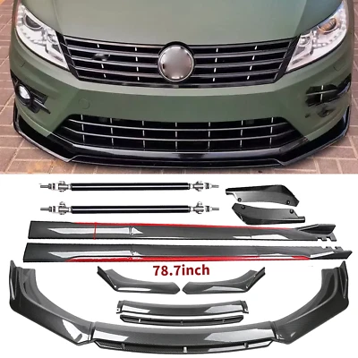 For Volkswagen Passat Front Rear Bumper Lip+78.7"Side Skirt Extension Body Kits - Image 1 of 4