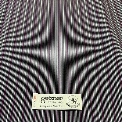 Luxury Shirt Fabric by Getzner - Purple Multi Stripe, 100% Cotton, 180cm - Image 1 of 4