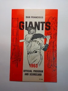 1963 Giants vs Dodgers Program Scorecard G / VG - Unmarked - Mays Koufax McCovey - Picture 1 of 11