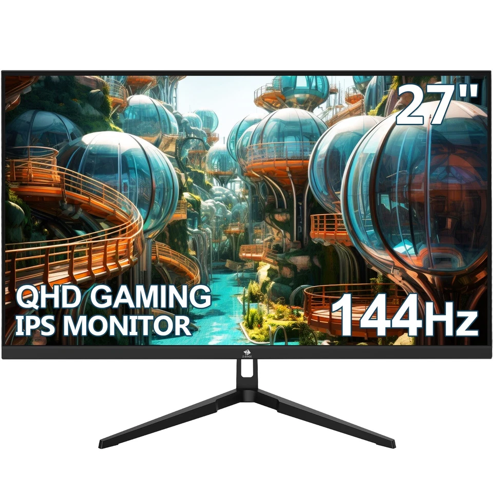 Z-EDGE 27" 2K QHD 2560x1440 144 Hz 1 ms IPS Gaming Monitor, Flat Panel, FreeSync - Image 1 of 4