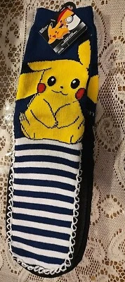 Pokemon Pikachu Unisex Zapatilla Calcetines Talla M/L 7 1/2-10 NUEVO Azul Amarillo Blanco Foto 1 de 4