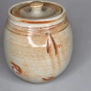 Handgefertigt Signiert Handwerk Studio Kunst Keramik Kanister Ingwer Glas Deckel - Bild 1 von 11