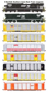 9 imanes de tren de rack automático Norfolk Southern de Andy Fletcher - Imagen 1 de 1
