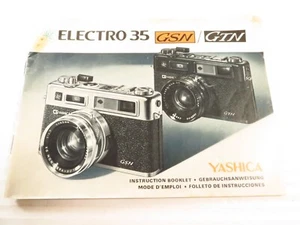 Yashica Electro 35 GSN/GTN Kamera Bedienungsanleitung Produkt Benutzerhandbuch - Original - Bild 1 von 3