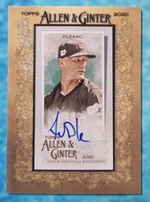 2020 Topps Allen & Ginter Framed Autograph ZACH PLESAC Auto Cleveland Guardians