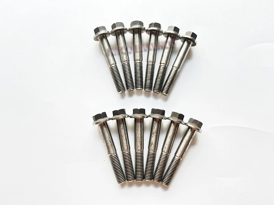 Stainless steel Exhaust Manifold bolts Qty 12 for Dodge Cummins 5.9L 6BT 6.7 12V - Image 1 of 3