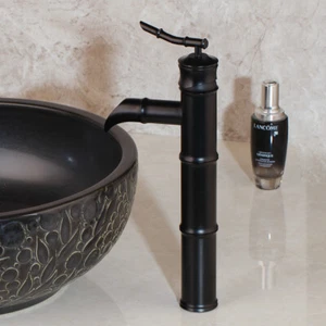 Bamboo Shaped Bathroom Basin Sink Mixer Faucet Single Hole Deck Mount Brass Tap - Picture 1 of 5
