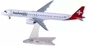 Avión de pasajeros Herpa Helvetic Airways Embraer ERJ-195-E modelo de plástico ABS 1:200 - Imagen 1 de 4
