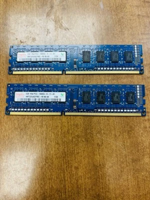 Hynix 4GB (2x2GB) DDR3 1333MHz PC3-10600U Desktop RAM – HMT325U6CFR8C-H9 - Image 1 of 2