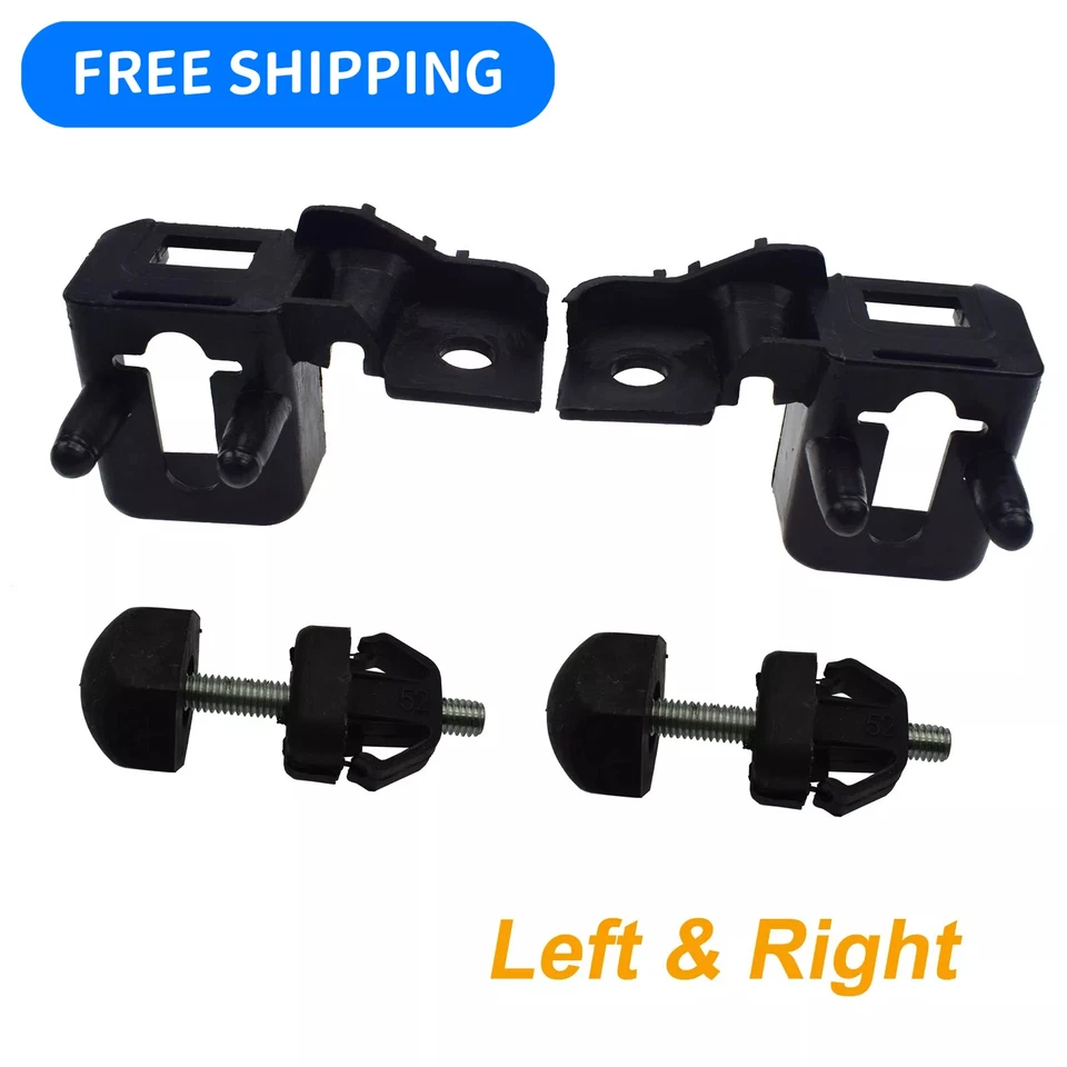 4Pcs Hood Bumper Stopper & Lamp Mount Bracket Left & Right Fits Ford Fusion MKZ Foto 1 de 4