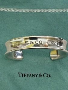 Tiffany & Co. 1837 Bangle Bracelet Sterling Silver 925 Authentic 6” Pouch T & Co - Picture 1 of 6