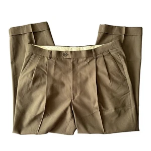 Pronto Uomo Men's Wool Brown Trousers Size 38 - Picture 1 of 5