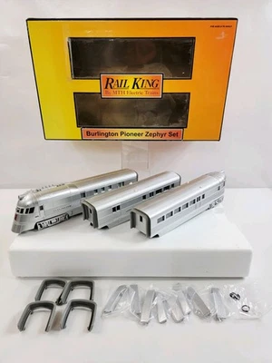 MTH Rail King No. 30-2186-0 Burlington Pioneer Zephyr Set #9900 O Scale Postal - Image 1 of 4