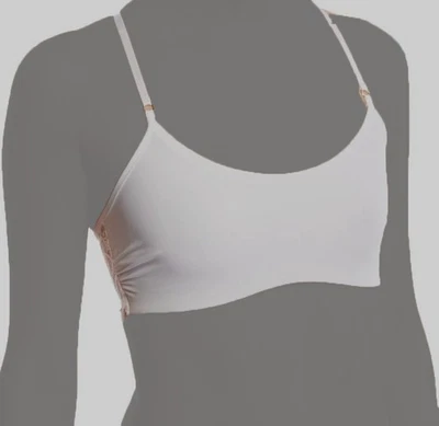 Sujetador Commando para mujer blanco de encaje liso borde crudo doble toma espalda deportiva talla M/L Foto 1 de 2