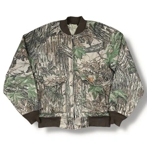 Vintage 60s Duxbak Bomber Jacket Realtree Camo Lightweight Pockets Men’s Large - Picture 1 of 6