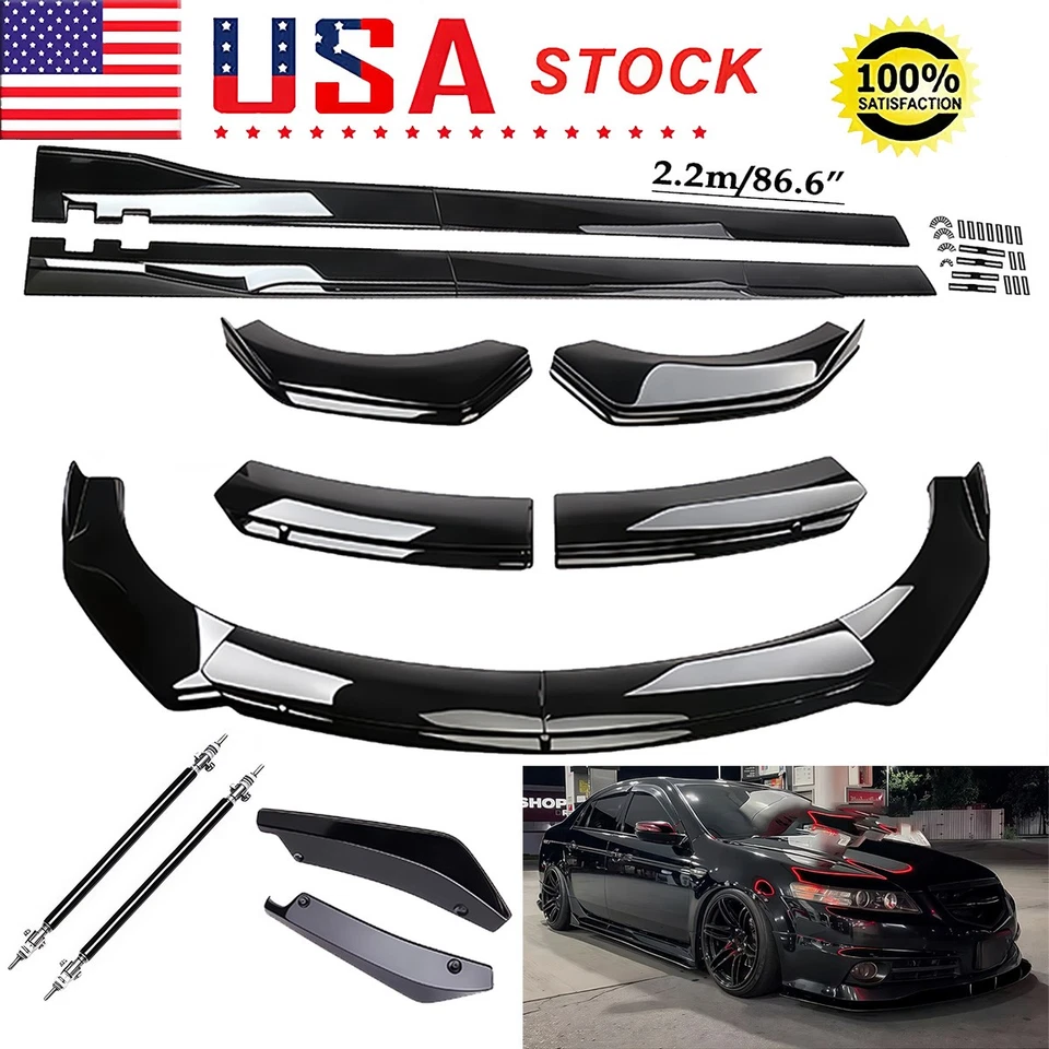 Kit de corpo spoiler dianteiro/saia lateral/varas de apoio de suspensão para Acura TL TLX ILX - Imagem 1 de 4