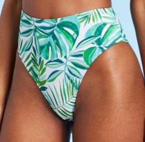 Women's Large High Waist High Leg Cheeky Bikini Bottom - Shade & Shore L (12-14) - Picture 1 of 5