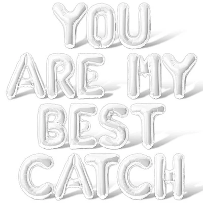 ERES MI MEJOR CATCH Letra Globo Banner - Hágalo usted mismo Compromiso Fiesta Decoraciones Foto 1 de 4