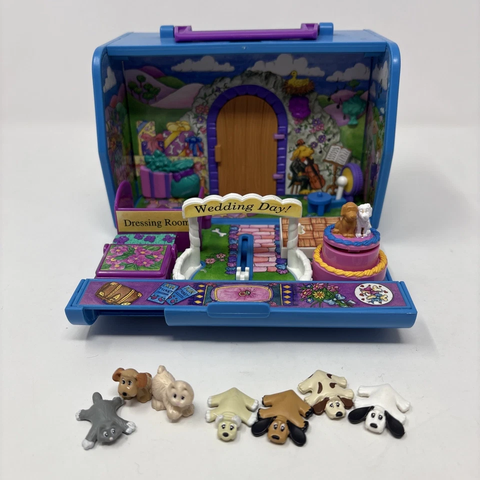 Винтажный свадебный игровой набор 1995 Pound Puppies & Purries для медового месяца Париж - Изображение 1 из 4