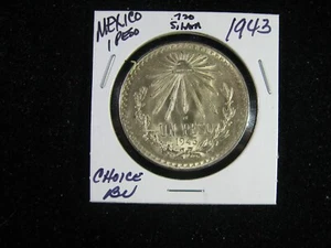 1943 MESSICO .720 TAPPO ARGENTO FINE E RAGGI 1 UN PESO SCELTA BU - Foto 1 di 2