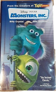 VINTAGE 2001 DISNEY PIXAR MONSTERS, INC. VHS CLEAR CLAMSHELL BLUE TAPE - Picture 1 of 2