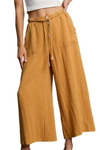 Umgee Rope Drawstring Wide Leg Pants - Picture 1 of 4