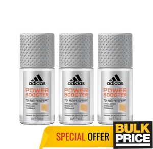Adidas Men Power Booster Roll-on Deodorant 72H Sweat & Odor Protection 3-Pack - Picture 1 of 6