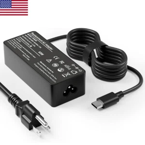 65W USB-C Charger For Lenovo ThinkPad T14 T16 T480 T580s T490 Power Supply Cord - Picture 1 of 7