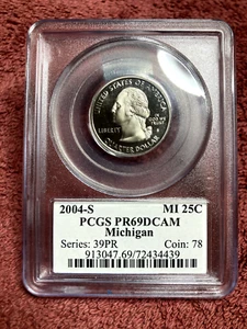 2004-S 25C State Quarter Michigan Proof. PCGS PR69 DCAM - Picture 1 of 2