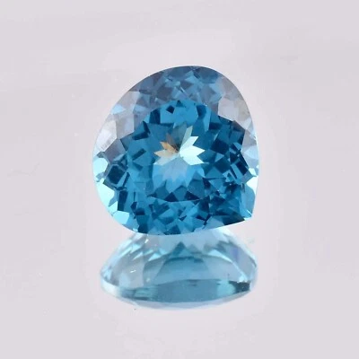 Turmalina azul océano impecable natural 10 x 10 mm de Mozambique, certificado GIT Foto 1 de 4