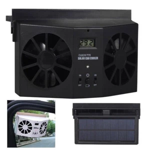 2/3Pin Solar Powered Car Cooling Fan Cooler Auto Window Air Vent Exhaust - Picture 1 of 18