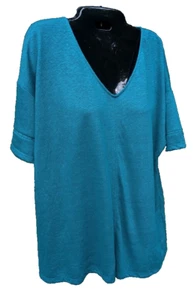 Women J Jill Top Size M Petite 100% Linen Layer Minimalist Lagenlook Beach Comfy - Picture 1 of 10