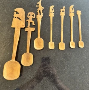 Oaxaca Exotic Bird Wooden Spoons Lot Of 7 - Picture 1 of 9